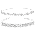 Miniatyrbilde 1 av 5: 2 stk. Faux Perler Rhinestone Hårbøyle Bryllup Tiara Hårkrone Krystall Perle Brude Tiara Hårbøyle for Bryllupsfest Brud Brudepiker Kvinner Jenter