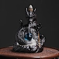 Miniatyrbillede 1 af 4: Keramisk Røgelsesbrænder med Tilbageløb - Skønhedsstatue Røgelsesbrænder - Velegnet til Kontor, Yogastudio Forme de statue