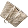 Miniatyrbilde 1 av 5: 1 stk. Vevd stråveske for kvinner, stor kapasitet, tote bag, elegant strandreise-tilbehør