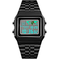 Miniatyrbild 3 av 5: Digital klocka för män Stoppur Band Alarm Världstid Datum Vecka Metallarmband Utomhus Business Klocka