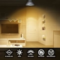 Miniatyrbilde 3 av 5: GU10 halogenlamper 35W dimbare, 220V GU10 halogen spotlight 2 pinner, 400 LM, 2800K varmhvit (3 stk, hvit)