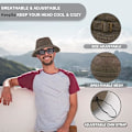 Miniatyrbild 2 av 4: Solhatt i bomull UV-skydd Sommarhattar Strandhatt Safari Boonie Hatt Hopfällbar Fiskehatt med Andningsbart Mesh och Justerbar Hakrem Brown