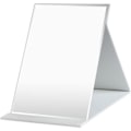 Miniatyrbild 1 av 5: Fällbar PU-läder bordsmakeup spegel bärbar med stativ bärbar resespegel vit 16,5*12,3cm