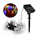 Miniatyrbilde 2 av 4: 7m 50 LED Fargerike Utendørs Solcelle Lyslenker, Vanntette Lyslenker med Kirsebærblomstform, 8 Moduser Hagelys