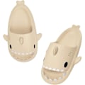 Miniatyrbild 7 av 7: Hajtofflor för pojkar och flickor, Shark Flip Flops för män och kvinnor, Shark Slippers, Bekväma halkfria pool-hajsandaler med tjock sula för sommaren Beige 40/41