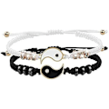 Miniatyrbillede 1 af 4: Bedste ven armbånd til 2 justerbare Yin Yang snor armbånd til BFF venskabsforhold kæreste kæreste gave