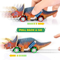 Miniatyrbilde 3 av 4: Sett med 6 miljøvennlige PVC dinosaurbiler for barn fra 2 til 8 år