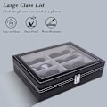 Miniatyrbild 3 av 4: Läder 8-delars Förvaring för Glasögon och Solglasögon Displayfodral Organizer, Svart