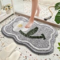 Miniatyrbild 1 av 5: Badrumsmatta halkfri badrumsmatta extra absorberande och mjuk mikrofiber badrumsmatta i dörr, badrum och sovrum grey 24" X 16"