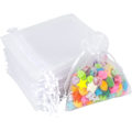 Miniatyrbillede 1 af 3: Hvide Organza Gaveposer, 13*18CM Små Organza Poser, 100 STK Bryllupssmykkeposer, Klare Mesh Poser til Bryllup White 13*18cm
