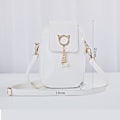 Miniatyrbillede 2 af 4: Mini crossbody skuldertaske i PU-læder til damer, dame lynlås pung smart wallet mobiltelefon taske med justerbar skulderrem