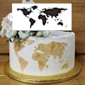 Pikkukuva 3 / 5: Kakku Stencil Maailmankartta Kuvio Leivontaväline PET Keksit Fondant Leikkausmuotti Leipomoon