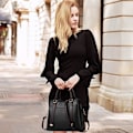 Miniatyrbillede 2 af 7: Damehåndtasker, Elegant Tote Bag med Top-Håndtag, Skuldertaske, Patent Læder Håndtaske, Arbejdstaske til Damer Negro