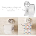 Miniatyrbillede 4 af 5: 1 stk. Toiletpapirholder, Toiletpapirholder med låg, Vandtæt toiletpapirholder med sugekopmontering til hjemmet, hotel, badeværelse, opbevaringsrulleholder