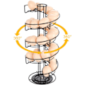 Miniatyrbilde 2 av 4: Spiraldesign Egg Skelter Dispenser Rack i Metall, Oppbevaringsstativ, Svart