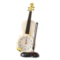 Simulering fiol väckarklocka musikinstrument form bordsklocka vardagsrum plastprydnader, vit