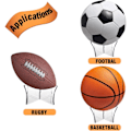 Miniatyrbillede 4 af 5: 3 stk. Basketball Stand Fodbold Stand Akryl Bold Display Stand Transparent Basketball Fodbold