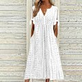 Miniatyrbillede 1 af 3: Boho Kjoler til Kvinder UK Vintage Sommer Løs Kortærmet Strand Swing Kjole Dame Boheme Blomsterprint Tunika Kjole