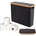Miniatyrbillede 1 af 5: Toiletpapir opbevaring, til op til 12 mega ruller, 43,5 x 14,5 x 3 (sort)