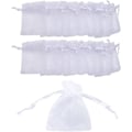 Miniatyrbillede 1 af 4: 20 stk. Små hvide organza gaveposer, 7 x 9 cm smykkeposer organza pose, snøreposer, bryllupssmykkeposer perfekte til festartikler