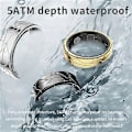 Miniatyrbild 5 av 5: 17,4 mm~21,5 mm Smartring med sprickdesign, multifunktionell hälsoövervakning och laddningsetui Silver Size 12