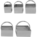 Miniatyrbilde 2 av 4: 5-delt Kakeformsett i rustfritt stål for baking, matlaging og helger, for delikate minikaker (firkantet)