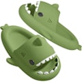 Miniatyrbild 1 av 7: Hajtofflor för pojkar och flickor, Shark Flip Flops för män och kvinnor, Shark Slippers, Bekväma halkfria pool-hajsandaler med tjock sula för sommaren Dark green 40/41