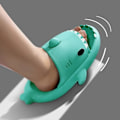 Miniatyrbild 2 av 7: Hajtofflor för pojkar och flickor, Shark Flip Flops för män och kvinnor, Shark Slippers, Bekväma halkfria pool-hajsandaler med tjock sula för sommaren Green mint 40/41