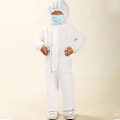 Miniatyrbillede 3 af 5: Sikkerhedsbeskyttelsesdragt Engangs Overall Støvtæt Beklædning Nonwoven Åndbar Isolationsdragt Arbejdsdragt Heldragt Kostume Til Børn Chi White Height 110-120cm