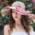 Miniatyrbillede 2 af 5: 2023 NYE Dame Sommer Bucket Foldbar Mode Stråhat Panama UV Beskyttelse Solskærm Strandhat Tide Sommerhatte khaki