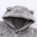 Miniatyrbild 3 av 7: (Grå) Nyfödd Onesie Huvtröja Fleece Onesie Långärmad Onesie Ytterkläder Set