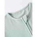 Miniatyrbilde 3 av 5: (L) Matcha-farget baby pyjamas i rayon laget av bambusfiber, sommer kortarmet fotløs sparkebukse, toveis glidelås pyjamas