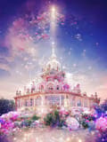 (30 x 40 cm, Slott B) 5D diamantmålning kit, slott diamant