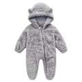 Miniatyrbild 1 av 7: (Grå) Nyfödd Onesie Huvtröja Fleece Onesie Långärmad Onesie Ytterkläder Set