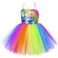 Miniatyrbillede 2 af 4: Regnbuefarvet Enhjørning Prinsesse Tutu Skørt til Piger Fødselsdagsfest Halloween Karneval Enhjørning Kostume