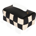 Miniatyrbild 1 av 5: Rektangulärt vävnadsboxöverdrag (Svart), Modern PU-läder, Elegant