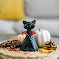 Miniatyrbild 1 av 5: Vackert Svart Katt Vampyr Dracula Figur - Söt Samlarobjekt - H