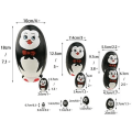 Miniatyrbild 4 av 5: 10 st Söta Pingvinägg Nesting Dolls Handgjorda Träddockor för Barn