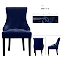 Miniatyrbild 3 av 5: 1-delars Set, Mjuk Stretchbar Marinblå Wingback Stolsöverdrag - Återanvändbar