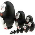 Miniatyrbild 2 av 5: 10 st Söta Pingvinägg Nesting Dolls Handgjorda Träddockor för Barn