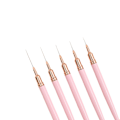 Miniatyrbild 1 av 4: (Rosa) Nagelkonst linjemålning pensel, 5-delad nagelkonst pensel set nagelkonst stippling verktyg för lång Li