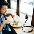 Miniatyrbillede 3 af 4: Hals Telefonholder, Universal Lazy Mobiltelefonholder Foldbar Holder Stand til Smartphone, Fleksibel Lazy Holder