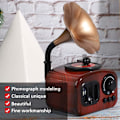Miniatyrbild 5 av 5: Retro Grammofon Musikask Miniatyr Fonograf Form Musikask C