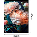Miniatyrbild 2 av 5: (30 x 40 cm, Blomma-D) 5D Diamantmålning Kit för Vuxna, DIY Di
