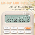 Miniatyrbillede 2 af 4: (råhvid) mekanisk switch lommeregner, 12 cifre, stort LCD-display, lilla lommeregner med store knapper, sød lommeregner, cal