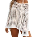 Miniatyrbilde 2 av 6: (Hvit) Heklet Cover-up for Kvinner Sexy Hul Badedrakt Cover-up Strikket Sommerklær