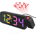 Miniatyrbild 1 av 5: (Svart) LED-projektor väckarklocka, digital klocka, väckarklocka med
