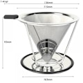 Miniatyrbillede 2 af 5: Kaffekeglefilterholder, Bærbar Dobbeltlagsnet, Passer til de fleste kopper og krus, Smagfuld kop kaffe