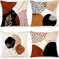Miniatyrbild 1 av 4: 45 x 45 4-delad set linnekuddfodral modern boho kudde soffkudde abstrakt mönster soffa sovrum