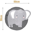 Miniatyrbild 2 av 5: Baby Lekmatta för Barn, Rund Djurmatta för Flickor och Pojkar, C